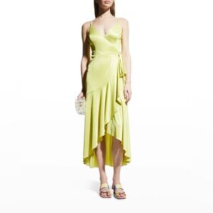 Dress the Population Black Label Salome High-Low Surplice Fit-&-Flare Dress